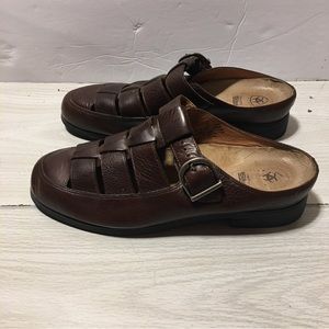Ariat Brown Leather Slip On Fisherman Buckle Braided Woven Sandals ATS Equipped